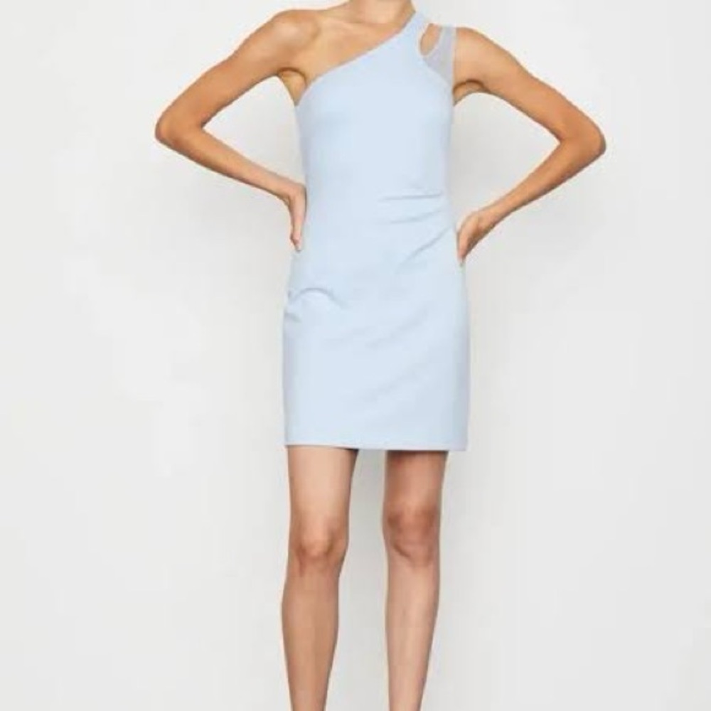 Bailey 44 Asymmetric Light Blue Mini Dress